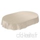 Anro Nappe en toile cirée Aspect lin  Plastique  beige  Oval 140 x 200cm Schnittkante - B075CMFWN8